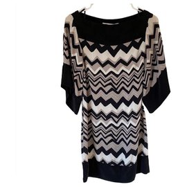 Diane Von Furstenberg DvF AYANA Seidenkleid Chevron-Print