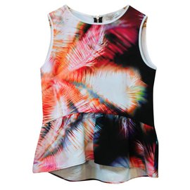 Sandro Top sin mangas con peplum Erosion estampado digital