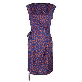 Abito Diane Von Furstenberg Amberlin in seta blu e arancione