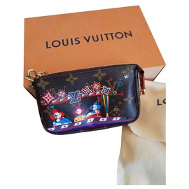 Pochette Louis Vuitton Vivienne Marrone Pelle e Tela