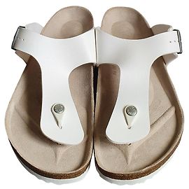 Sandali Birkenstock Uomo Bianchi Pelle Sintetico