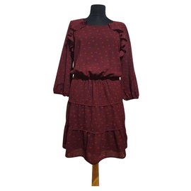 Ba&Sh Dress Dark Red Polyester Elastane Size M