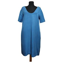Ganni Tatyana Kleid blau Lyocell