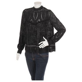 Autre Marque Camicia blusa in cotone nero Ravn