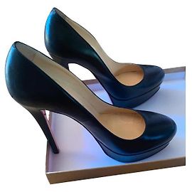 Décolleté Christian Louboutin Bianca 140 Kid Nere in Pelle 38