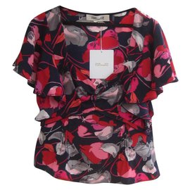 Top en soie Diane Von Furstenberg Rouge Floating Florals Night