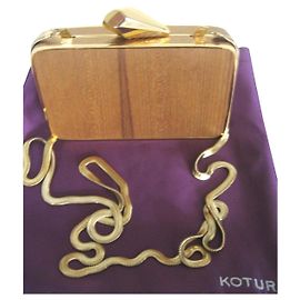 Kotur Rosewood Joret Pochette en Bois et Peau de Serpent