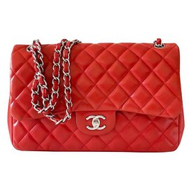 Borsa Chanel Timeless Maxi Jumbo pelle di agnello rossa
