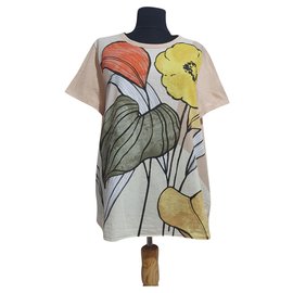 Luisa Cerano Baumwoll T-Shirt mit Blumenmuster
