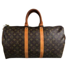 Borsa da viaggio Louis Vuitton Mod 45 in pelle marrone