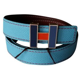 CORREIA DE COURO HERMES + FIVELA JEUX DE POINTS - Hermès