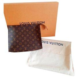 Pochette Louis Vuitton 26 Marrone Chiaro Marrone Scuro Pelle