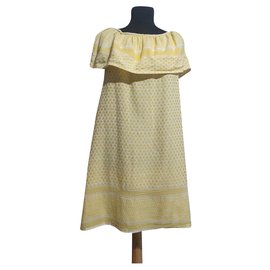 Autre Marque Rough Studios Baumwollkleid Gelb