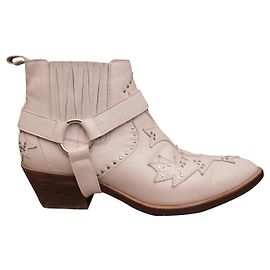 Autre Marque Botas Morobé de cuero rosa con tachuelas 37