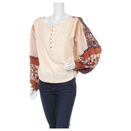 Free People Top mit Oversize Ärmeln aus Baumwolle M