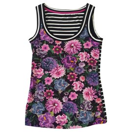 Camiseta sin mangas Marc Cain con estampado floral y rayas Viscosa