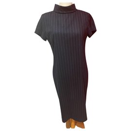 Agnès b. Abito Agnès b blu navy a sottili righe grigie 42