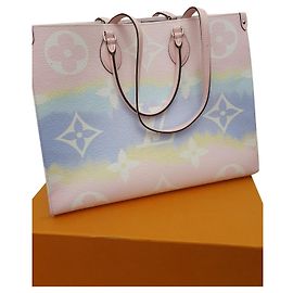 Louis Vuitton OnTheGo GM Monogram Giant Tote Rosa Giallo Azzurro