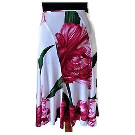 Falda midi floral Gianfranco Ferré rosa de viscosa