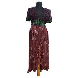Free People Tunika Kleid Rayon Mehrfarbig S