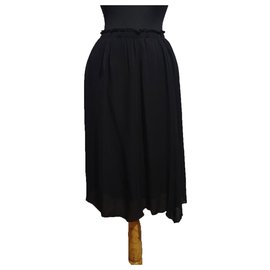 Falda de seda negra Pomandère Talla 38