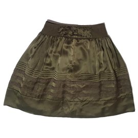 Falda de seda Hugo Boss verde