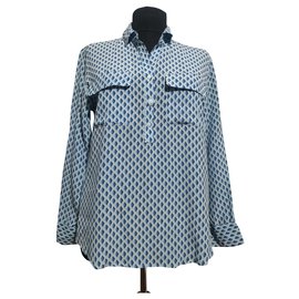 Blusa in seta blu Gerard Darel