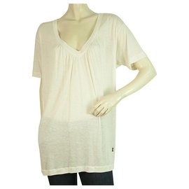 Camiseta larga con escote en V y estilo holgado holgado de Iceberg en blanco roto, talla superior XS