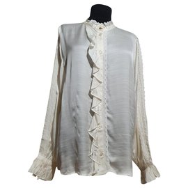Autre Marque Camisa Fabienne Chapot Blanco Crema de Viscosa