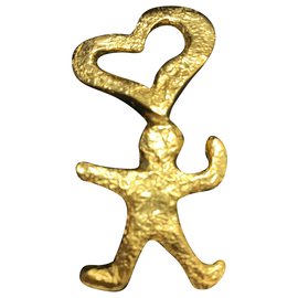 Céline Herz Mann Brosche Gold