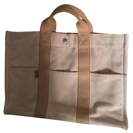Borsa Hermès Toto Beige in Tela