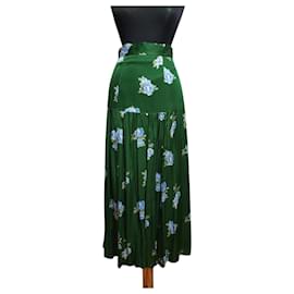 Falda larga floral Ivy & Oak verde - Autre Marque