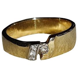Autre Marque 585 Gelbgold Ring mit 3 Diamanten