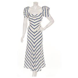 Autre Marque Alice McCall Maxikleid Blau Weiß Baumwolle