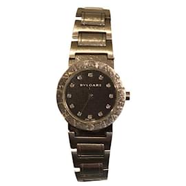Orologio Bulgari in acciaio con diamanti 17cm