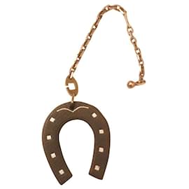 Hermès Horseshoe Leather Bag Charm Black