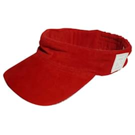 Chanel Visier mit CC Logo rote Baumwolle
