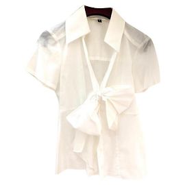 Blusa Diane Von Furstenberg Branca de Algodão com Nó