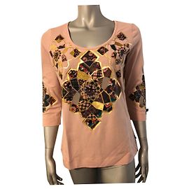 Just Cavalli Top in Altrosa mit Mustern 3/4 Ärmel