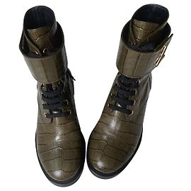 Louis Vuitton Wonderland Lederstiefel Khaki