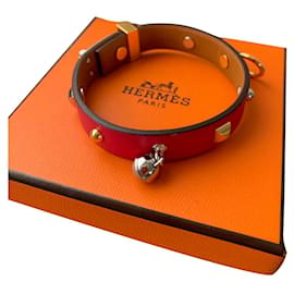 Bracelet Hermès Mini Dog en cuir rose