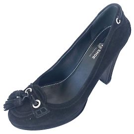 Car Shoes Gommino Pumps aus schwarzem Wildleder