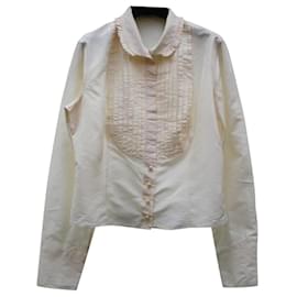Camicia Etro in seta beige con bottoni di perla