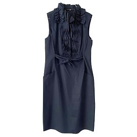 Elie Tahari Kurzes Sommerkleid aus Baumwolle Dunkelblau