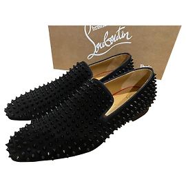 Mocassini Christian Louboutin Dandelion Spikes Neri Suede 45