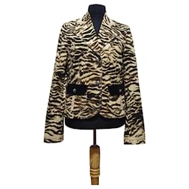 Blazer Laurèl con Estampado Animal Algodón