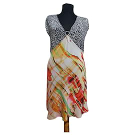 Marc Cain Kleid Leopardenmuster Mehrfarbig Seide