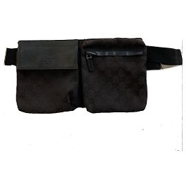 Marsupio Gucci in tela GG nero