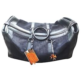 Borsa da viaggio Christian Dior in pelle verde scuro