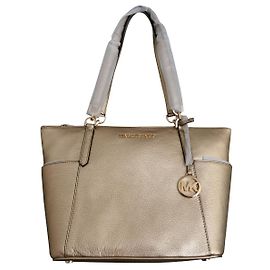 Borsa Shopping Michael Kors Pelle Martellata Oro Chiaro